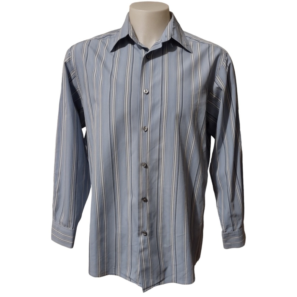 Axcess Claiborne Co Mens Size Large Shirt Long Sleeve Button up Collared Striped